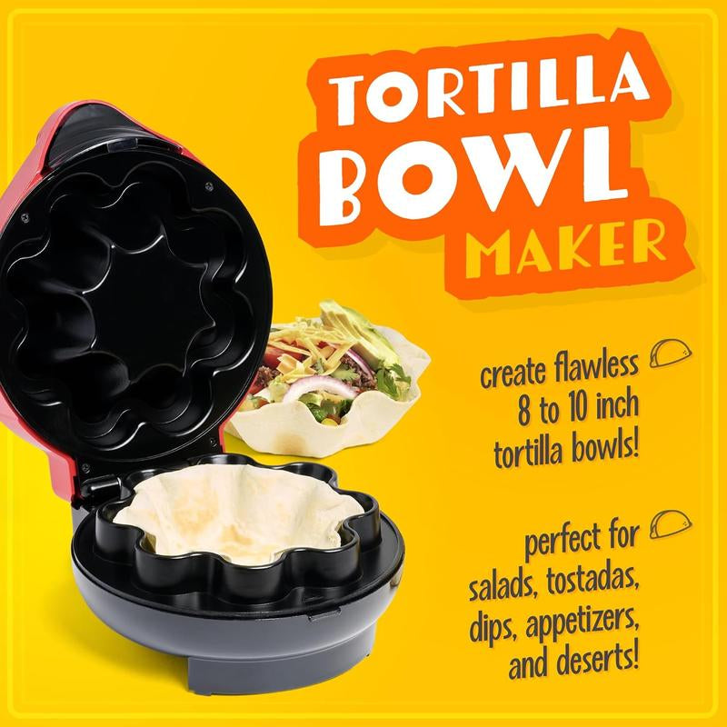 Taco Tuesday Tortilla Bowl Maker for Baked Bowls Tostadas Salads Dips Appetizers and Desserts 8 to 10 Inch Tortillas Red