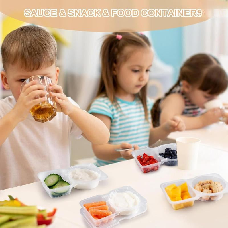 Reusable Snack Containers with Lids 20Pcs,New Snack Containers,Snackle Box Container Portion Control,Snack Pack Containers,Double Compartment Snack Containers for On-The-Go Meals and Camping