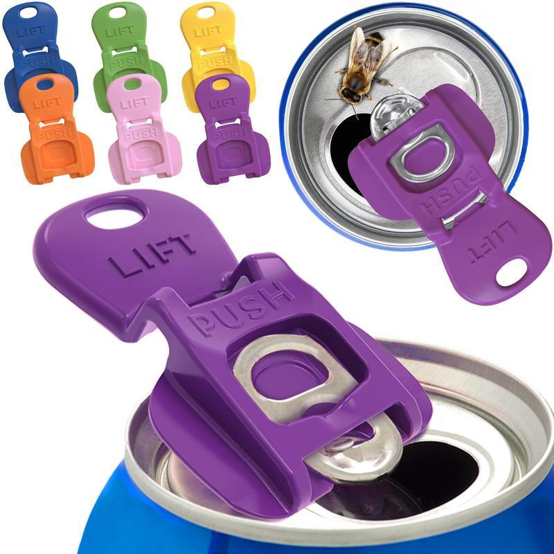 Complete Cover Easy Tab Opener New and Improved 6PK Beverage Barricade 2.0 by Avant Grub. Colorful Drink Can Protector Cap for Soda, Beer, Coke Shields from Bugs, Bees, Dust at the Party, BBQ, Beach