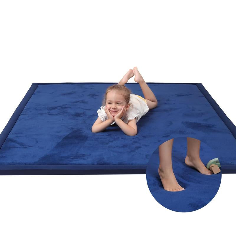Huloo Sleep Ultra Soft Memory Foam Play Mat for Tummy Time, 1.3" Thick Non-Slip Crawling Mat, Non-Toxic Velvet Nursery Floor Mat