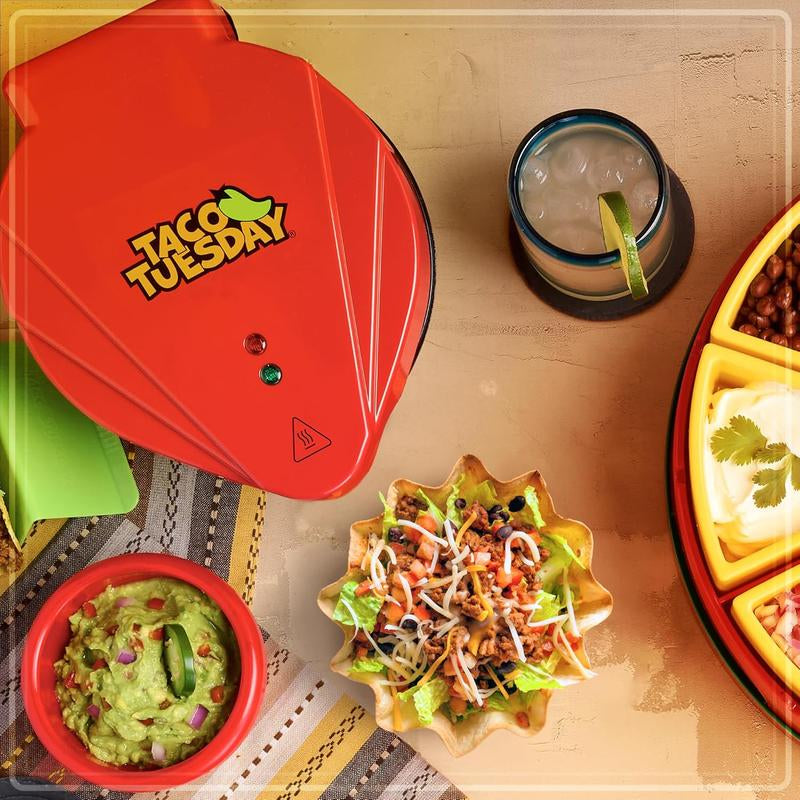 Taco Tuesday Tortilla Bowl Maker for Baked Bowls Tostadas Salads Dips Appetizers and Desserts 8 to 10 Inch Tortillas Red