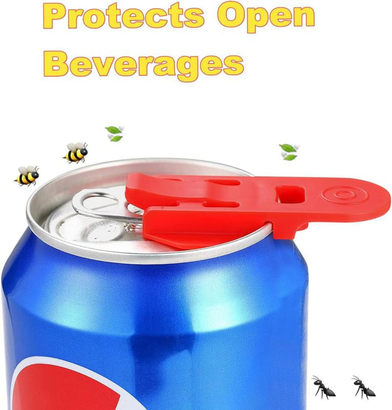 Complete Cover Easy Tab Opener New and Improved 6PK Beverage Barricade 2.0 by Avant Grub. Colorful Drink Can Protector Cap for Soda, Beer, Coke Shields from Bugs, Bees, Dust at the Party, BBQ, Beach