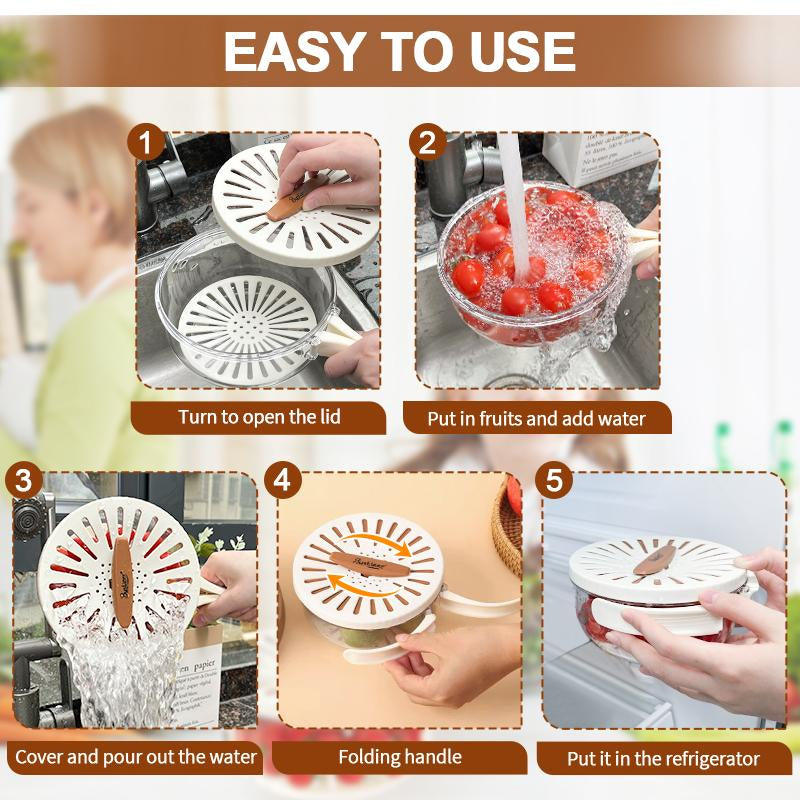 Multifunctional Rice Strainer with Fine Holes and Handle (Forfruits and Vegetables)-Bpa-Free Plastic Kitchen Utensilskitchen Utensil Baskets Salad Baskets