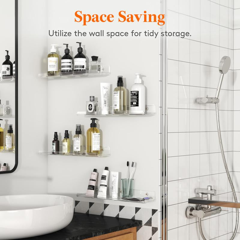 Lifewit Floating Shelves for Wall, Acrylic Shelf, Room Decor Bookcase/Vinyl Record/Photo/Picture in Bedroom, Living Room, Bathroom, Kitchen Storage