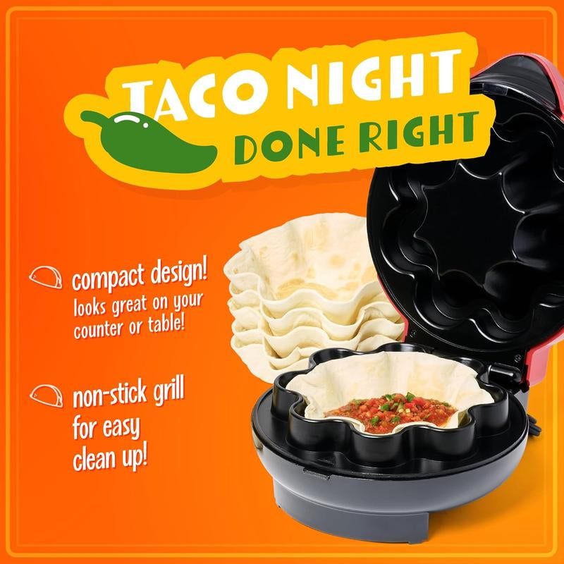 Taco Tuesday Tortilla Bowl Maker for Baked Bowls Tostadas Salads Dips Appetizers and Desserts 8 to 10 Inch Tortillas Red