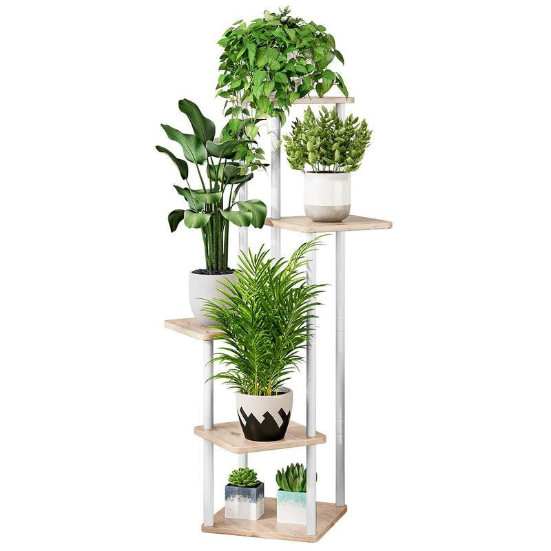5 Tier Plant Stand Metal Flower Shelf Indoor for Multiple Plants Corner Tall Flower Holders for Patio Garden Living Room Balcony Bedroom