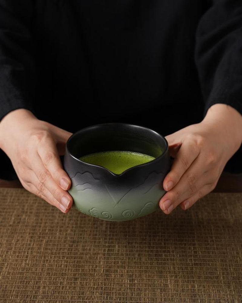 ZENS Sea Waves Matcha Whisk Set of (5/6/7)Pcs – Japanese-Inspired Matcha Kit with Wave-Pattern Ceramic Bowl, 15 Oz Bamboo Whisk & Accessories – Elegant Gift Set for Matcha Lovers Tea