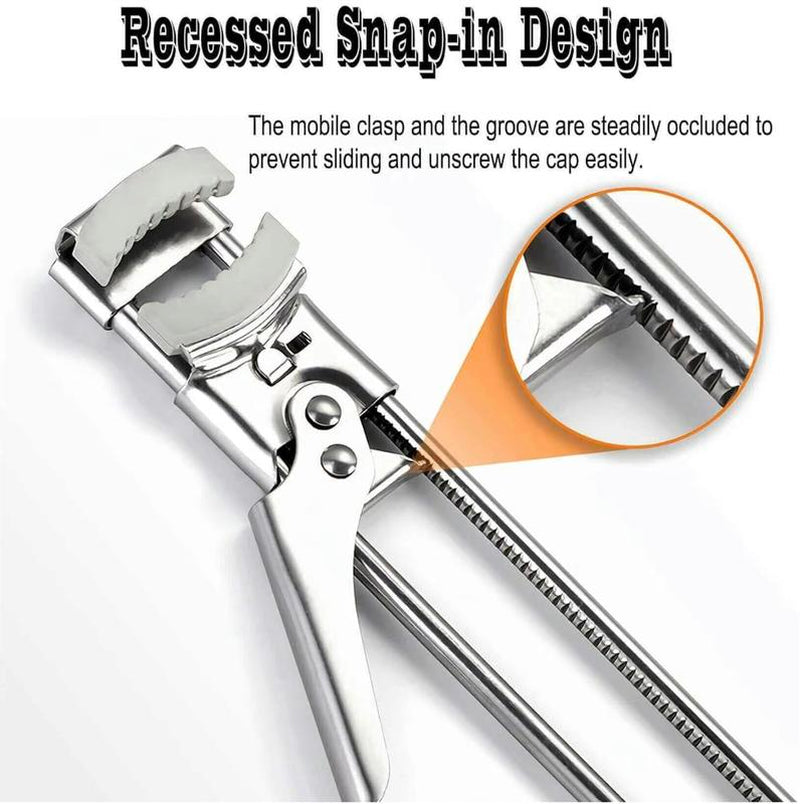 Adjustable Stainless Steel Can Opener, Upgraded Bottle Opener Extension with Non-Slip Pad, Can Opener for Weak Hands, Extended Hand Can Opener for Any Size Lid (1 Piece, 9 Inch) Utensils Kitchen