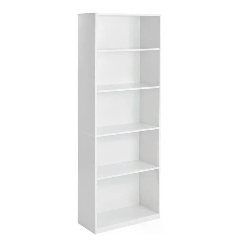 Mainstays 5-Shelf Bookcase with Adjustable Shelves, White - Perfect for Books, Artwork, and Collectibles