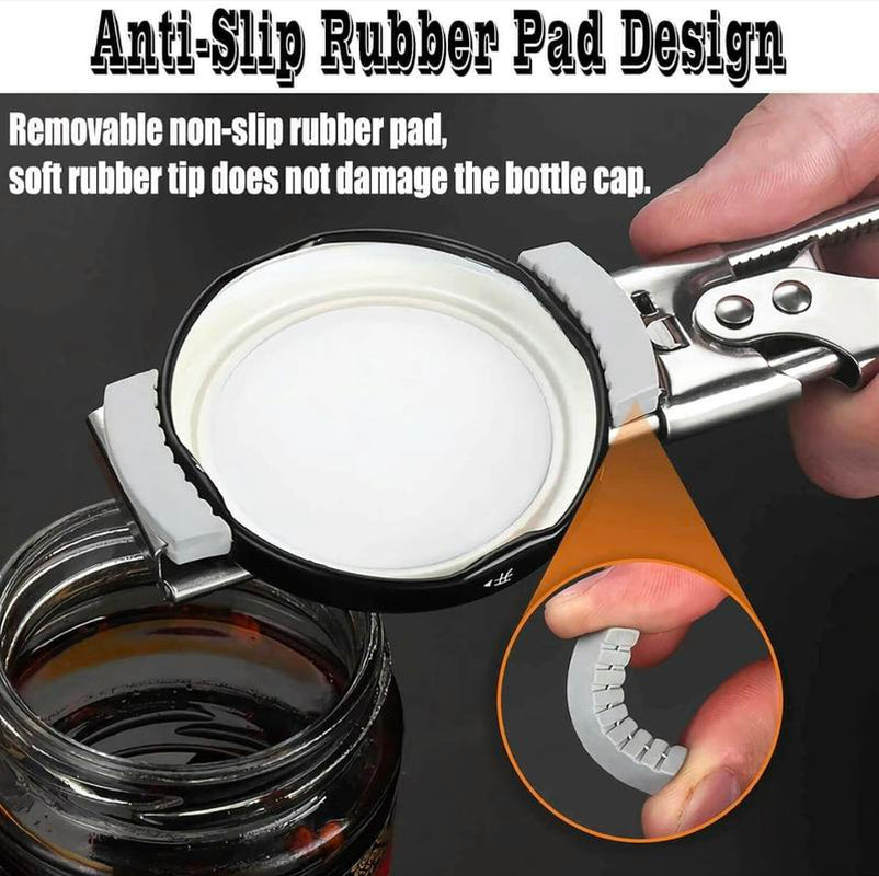 Adjustable Stainless Steel Can Opener, Upgraded Bottle Opener Extension with Non-Slip Pad, Can Opener for Weak Hands, Extended Hand Can Opener for Any Size Lid (1 Piece, 9 Inch) Utensils Kitchen