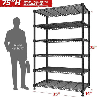 Raybee Furniture Wire Shelving, Metal Shelves for Storage, Adjustable Heavy Duty Storage Rack Pantry Shelf Kitchen Shelving