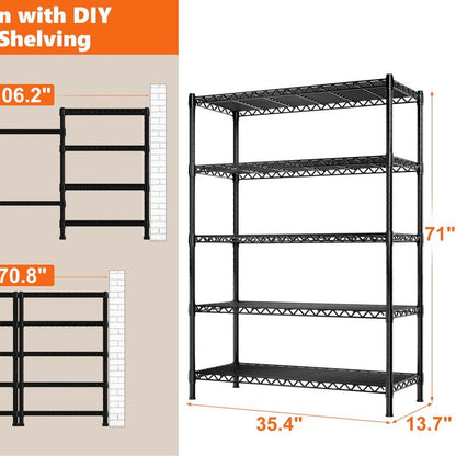Raybee Furniture Wire Shelving, Metal Shelves for Storage, Adjustable Heavy Duty Storage Rack Pantry Shelf Kitchen Shelving