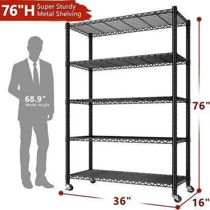 Raybee Furniture Wire Shelving, Metal Shelves for Storage, Adjustable Heavy Duty Storage Rack Pantry Shelf Kitchen Shelving
