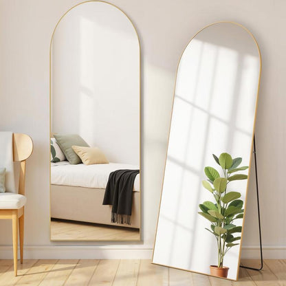 [Spring Deal] Full Length Mirror Body Mirror Floor Standing Mirror Hanging or Leaning against Wall, Aluminum Alloy Thin Frame Decor