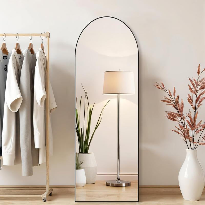 [Spring Deal] Full Length Mirror Body Mirror Floor Standing Mirror Hanging or Leaning against Wall, Aluminum Alloy Thin Frame Decor