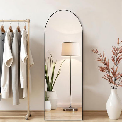 [Spring Deal] Full Length Mirror Body Mirror Floor Standing Mirror Hanging or Leaning against Wall, Aluminum Alloy Thin Frame Decor