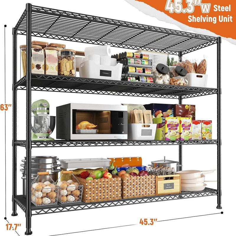 Raybee Furniture Wire Shelving, Metal Shelves for Storage, Adjustable Heavy Duty Storage Rack Pantry Shelf Kitchen Shelving