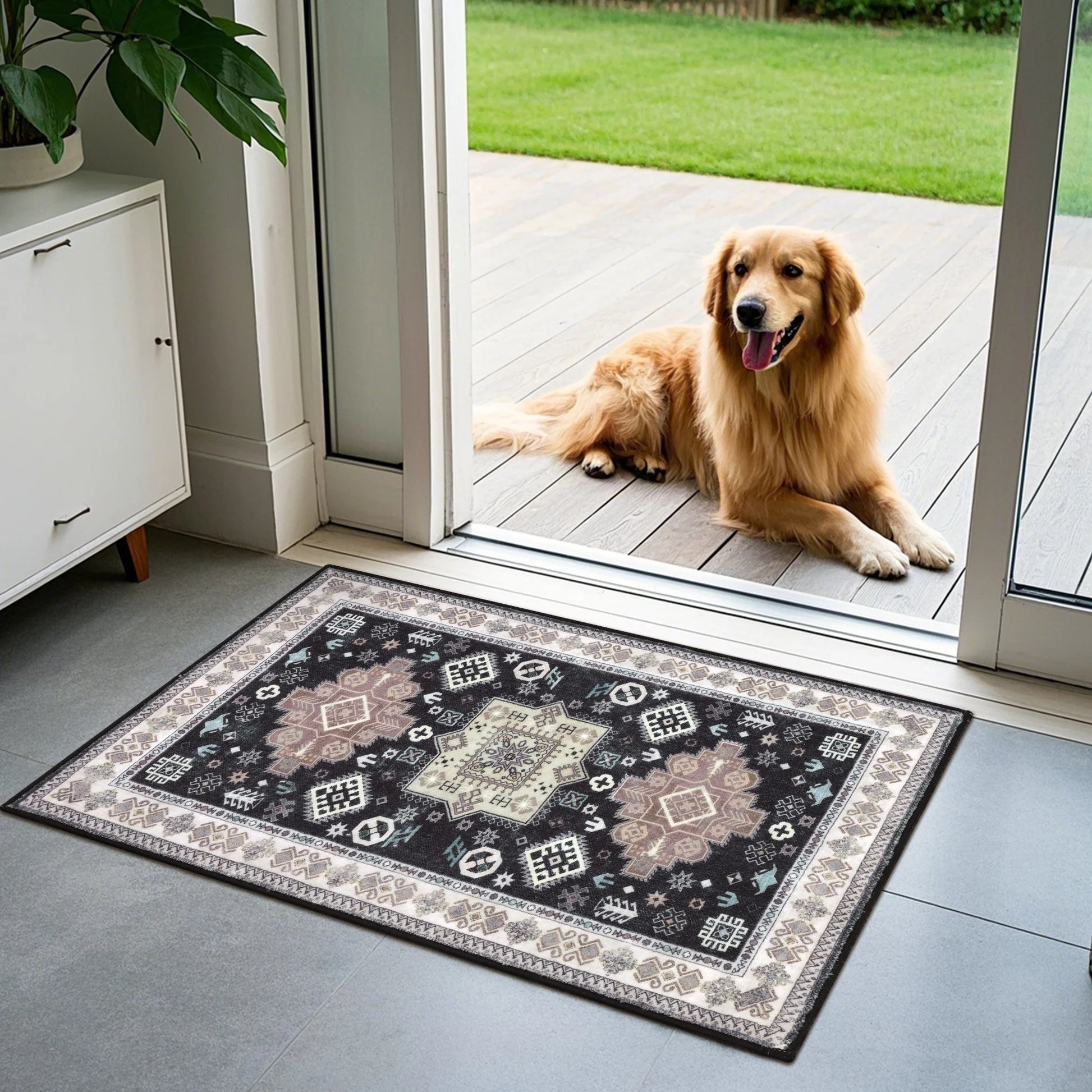 3 Pieces Boho Kitchen Rug Sets Non Slip Soft Kitchen Mat Floor Mat for Kitchen, Laundry Room and Hallway