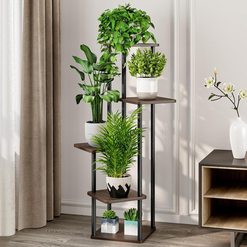5 Tier Plant Stand Metal Flower Shelf Indoor for Multiple Plants Corner Tall Flower Holders for Patio Garden Living Room Balcony Bedroom