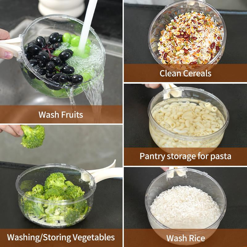 Multifunctional Rice Strainer with Fine Holes and Handle (Forfruits and Vegetables)-Bpa-Free Plastic Kitchen Utensilskitchen Utensil Baskets Salad Baskets