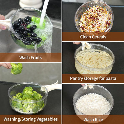 Multifunctional Rice Strainer with Fine Holes and Handle (Forfruits and Vegetables)-Bpa-Free Plastic Kitchen Utensilskitchen Utensil Baskets Salad Baskets