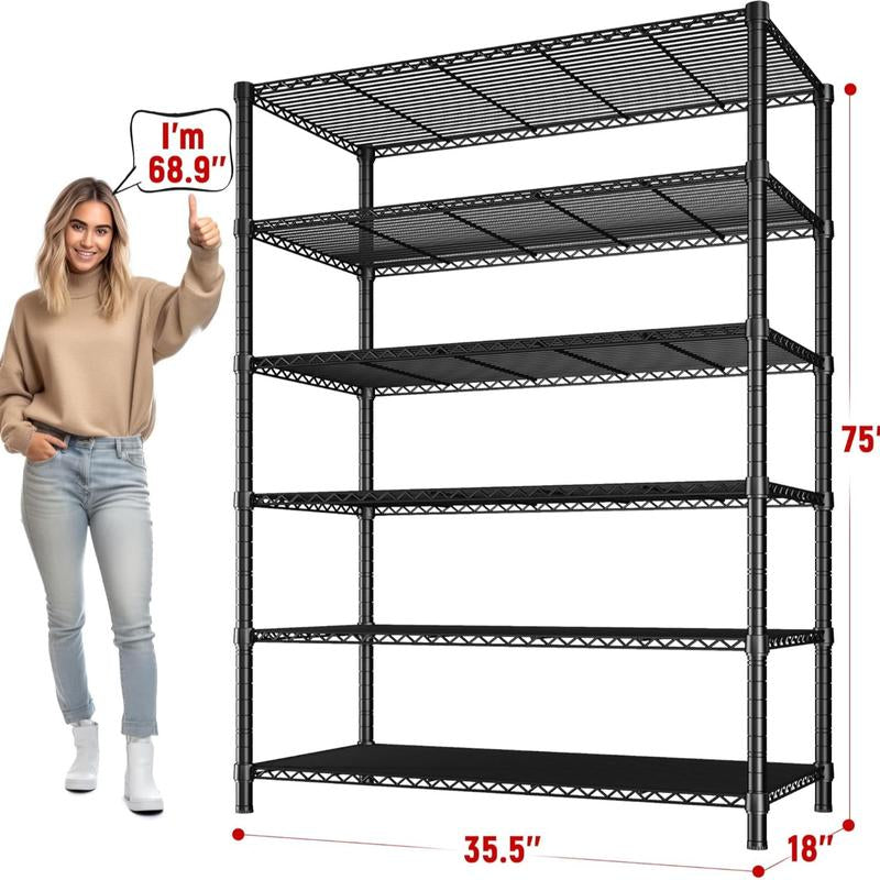 Raybee Furniture Wire Shelving, Metal Shelves for Storage, Adjustable Heavy Duty Storage Rack Pantry Shelf Kitchen Shelving