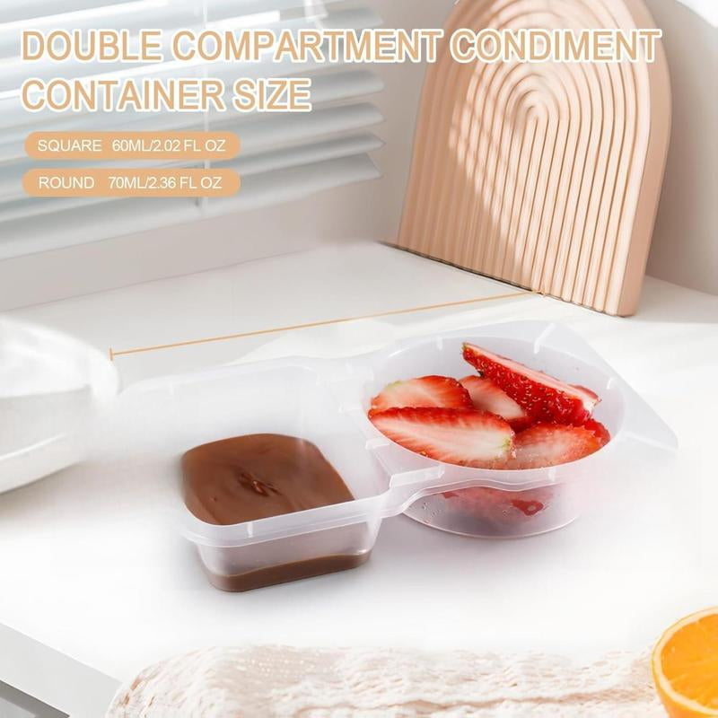 Reusable Snack Containers with Lids 20Pcs,New Snack Containers,Snackle Box Container Portion Control,Snack Pack Containers,Double Compartment Snack Containers for On-The-Go Meals and Camping