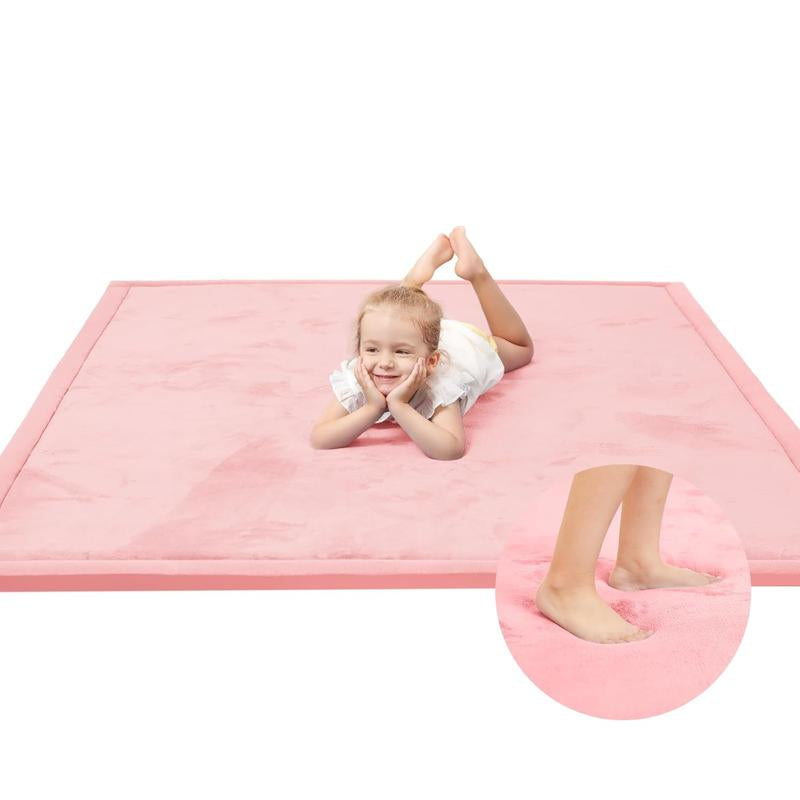 Huloo Sleep Ultra Soft Memory Foam Play Mat for Tummy Time, 1.3" Thick Non-Slip Crawling Mat, Non-Toxic Velvet Nursery Floor Mat