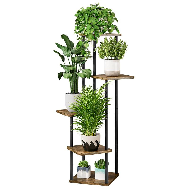 5 Tier Plant Stand Metal Flower Shelf Indoor for Multiple Plants Corner Tall Flower Holders for Patio Garden Living Room Balcony Bedroom