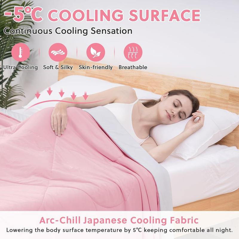 [Springtok] Cooling Blanket for Hot Sleepers Lightweight Summer Cold Thin Blankets for Sleeping, Hot Flashes Night Sweats, Soft Blanket for Bed