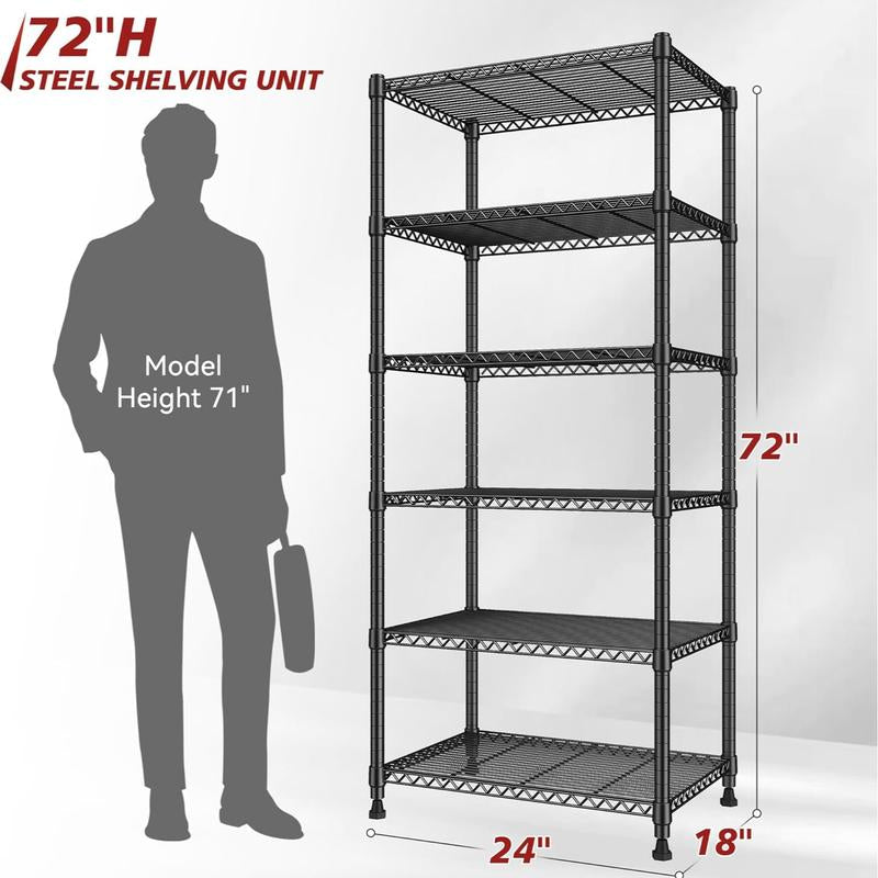 Raybee Furniture Wire Shelving, Metal Shelves for Storage, Adjustable Heavy Duty Storage Rack Pantry Shelf Kitchen Shelving