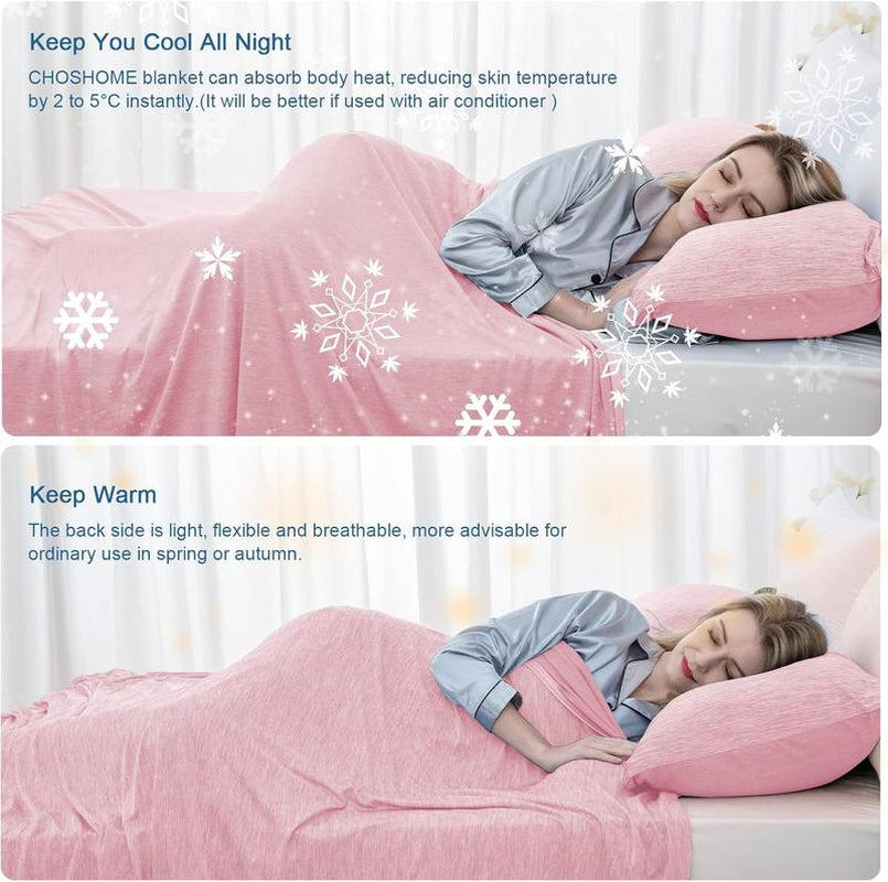 [Springtok] Cooling Blanket for Hot Sleepers Lightweight Summer Cold Thin Blankets for Sleeping, Hot Flashes Night Sweats, Soft Blanket for Bed