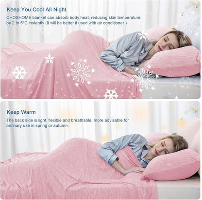 [Springtok] Cooling Blanket for Hot Sleepers Lightweight Summer Cold Thin Blankets for Sleeping, Hot Flashes Night Sweats, Soft Blanket for Bed