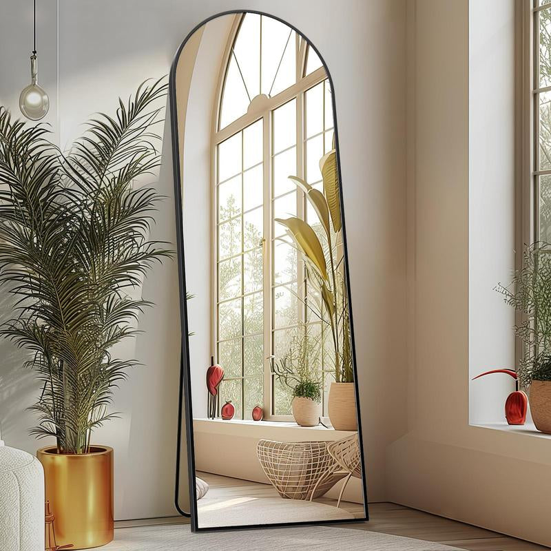 [Spring Deal] Full Length Mirror Body Mirror Floor Standing Mirror Hanging or Leaning against Wall, Aluminum Alloy Thin Frame Decor