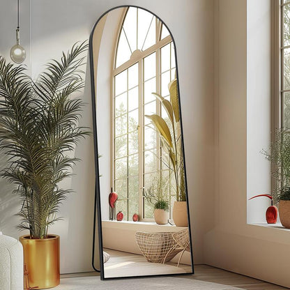[Spring Deal] Full Length Mirror Body Mirror Floor Standing Mirror Hanging or Leaning against Wall, Aluminum Alloy Thin Frame Decor