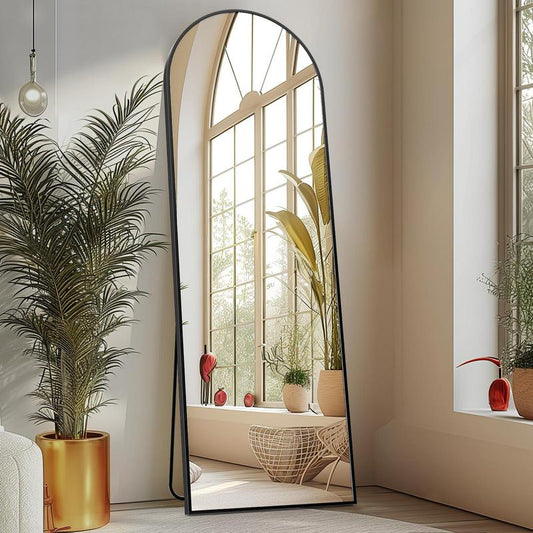 [Spring Deal] Full Length Mirror Body Mirror Floor Standing Mirror Hanging or Leaning against Wall, Aluminum Alloy Thin Frame Decor