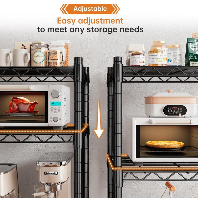 Raybee Furniture Wire Shelving, Metal Shelves for Storage, Adjustable Heavy Duty Storage Rack Pantry Shelf Kitchen Shelving
