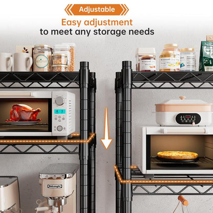 Raybee Furniture Wire Shelving, Metal Shelves for Storage, Adjustable Heavy Duty Storage Rack Pantry Shelf Kitchen Shelving