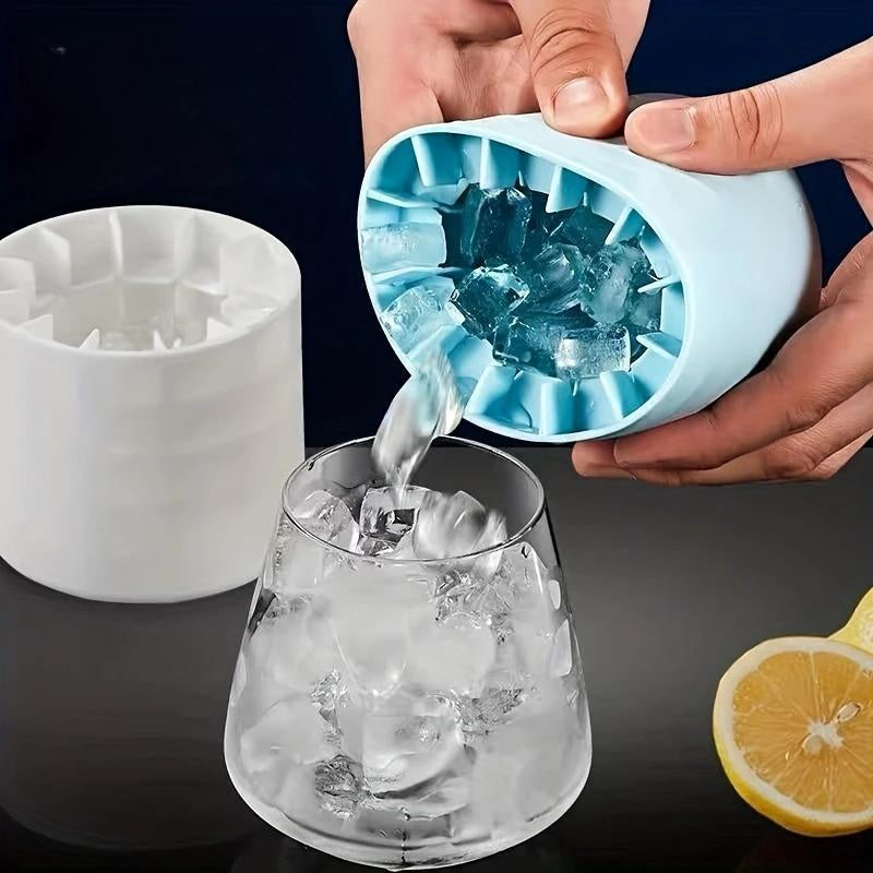 Quick Freezing Silicone Ice Cube Mold, Easy to Use and Durable, for Making Ice Cubes, Ice Buckets and Cylinder Cups Reusable Utensils Blue