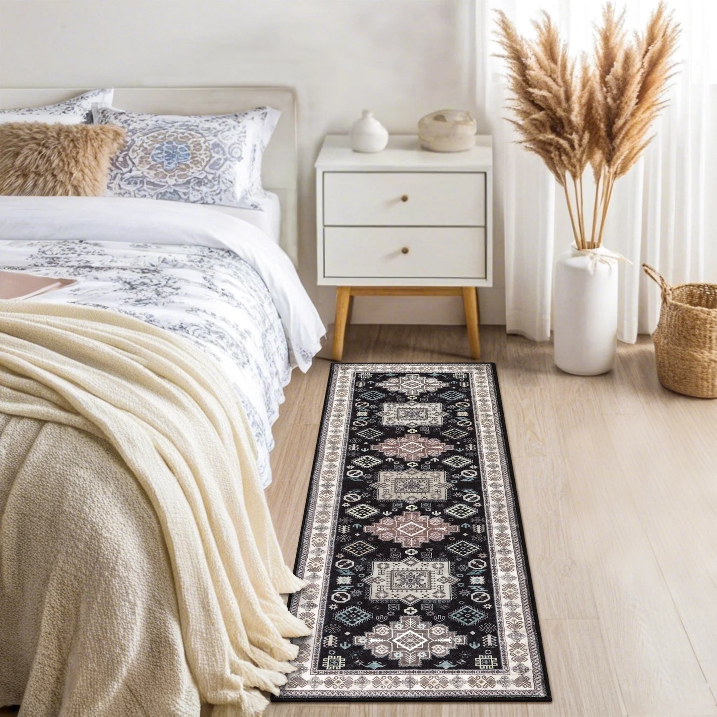 3 Pieces Boho Kitchen Rug Sets Non Slip Soft Kitchen Mat Floor Mat for Kitchen, Laundry Room and Hallway