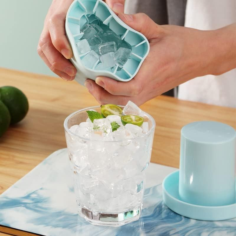 Quick Freezing Silicone Ice Cube Mold, Easy to Use and Durable, for Making Ice Cubes, Ice Buckets and Cylinder Cups Reusable Utensils Blue