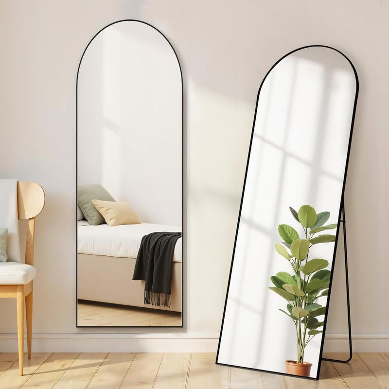 [Spring Deal] Full Length Mirror Body Mirror Floor Standing Mirror Hanging or Leaning against Wall, Aluminum Alloy Thin Frame Decor