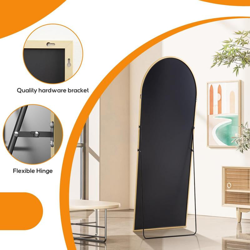 [Spring Deal] Full Length Mirror Body Mirror Floor Standing Mirror Hanging or Leaning against Wall, Aluminum Alloy Thin Frame Decor