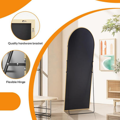 [Spring Deal] Full Length Mirror Body Mirror Floor Standing Mirror Hanging or Leaning against Wall, Aluminum Alloy Thin Frame Decor