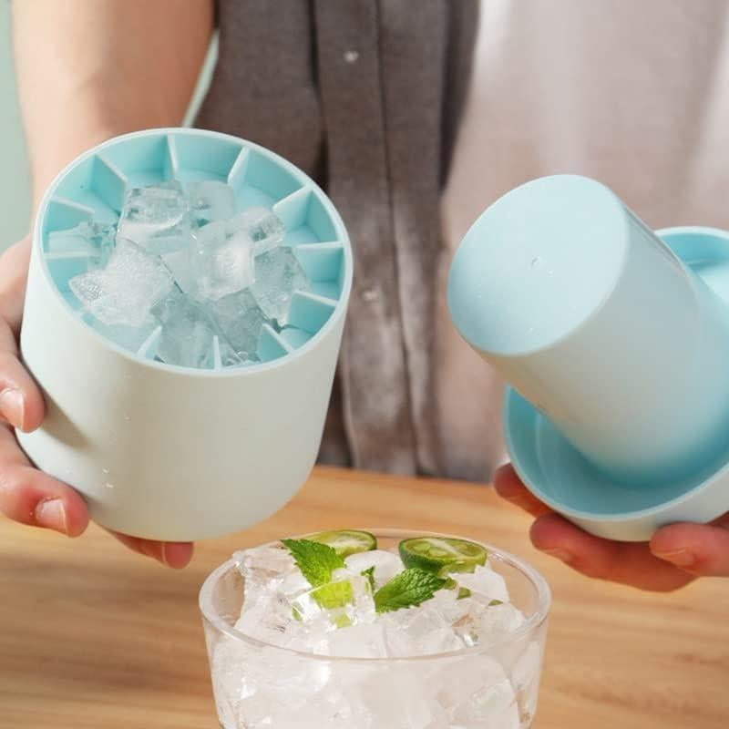 Quick Freezing Silicone Ice Cube Mold, Easy to Use and Durable, for Making Ice Cubes, Ice Buckets and Cylinder Cups Reusable Utensils Blue