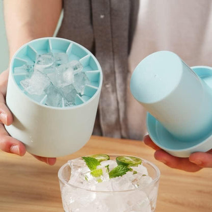 Quick Freezing Silicone Ice Cube Mold, Easy to Use and Durable, for Making Ice Cubes, Ice Buckets and Cylinder Cups Reusable Utensils Blue