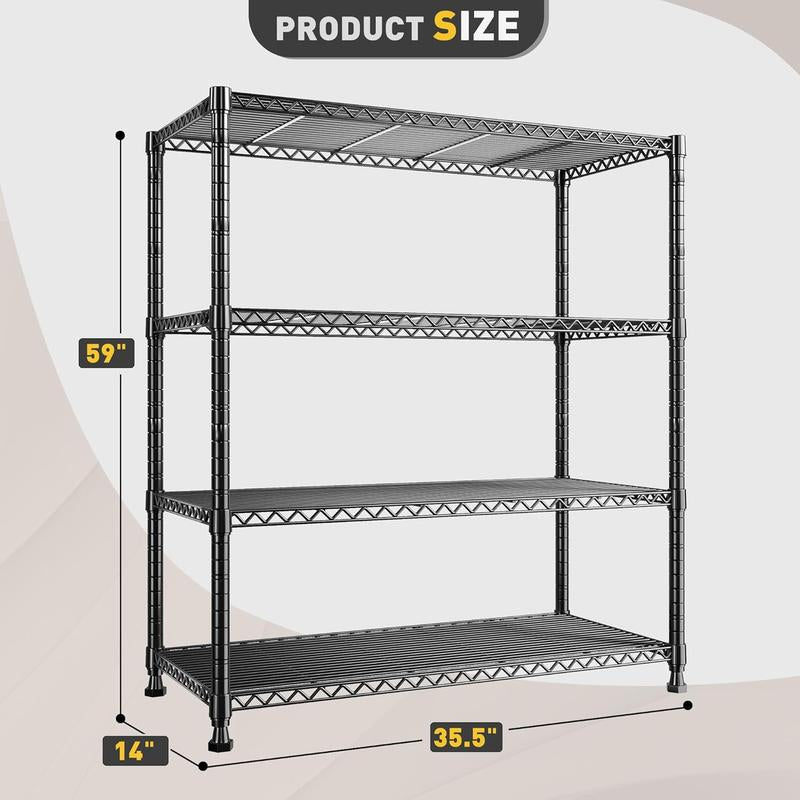 Raybee Furniture Wire Shelving, Metal Shelves for Storage, Adjustable Heavy Duty Storage Rack Pantry Shelf Kitchen Shelving