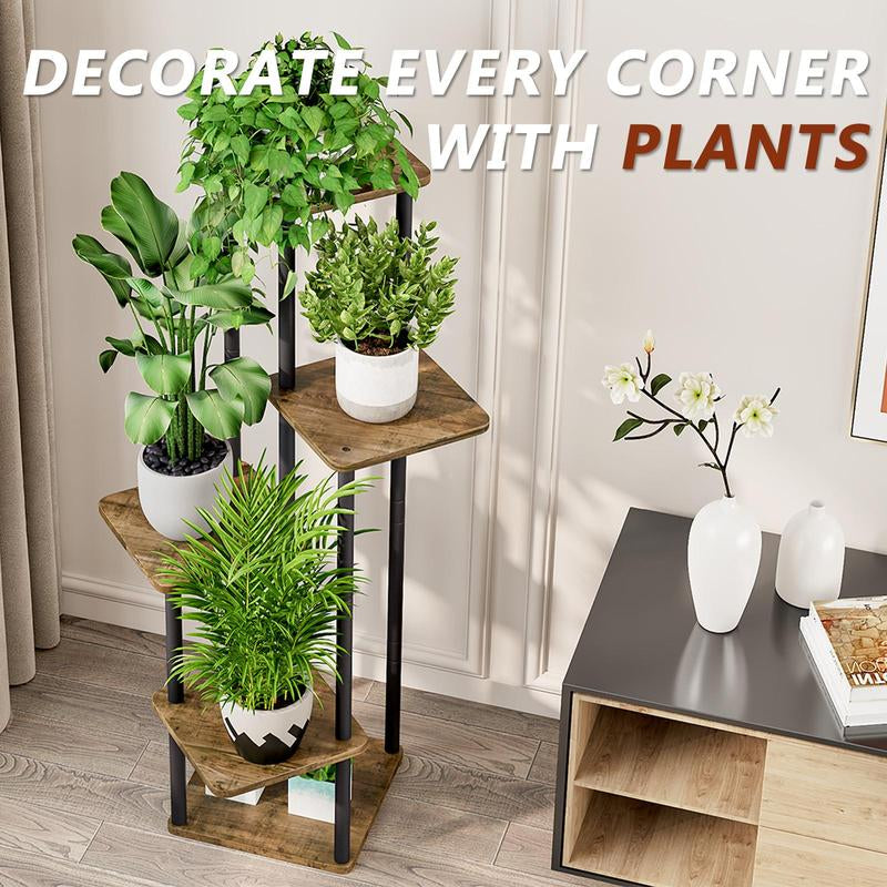 5 Tier Plant Stand Metal Flower Shelf Indoor for Multiple Plants Corner Tall Flower Holders for Patio Garden Living Room Balcony Bedroom