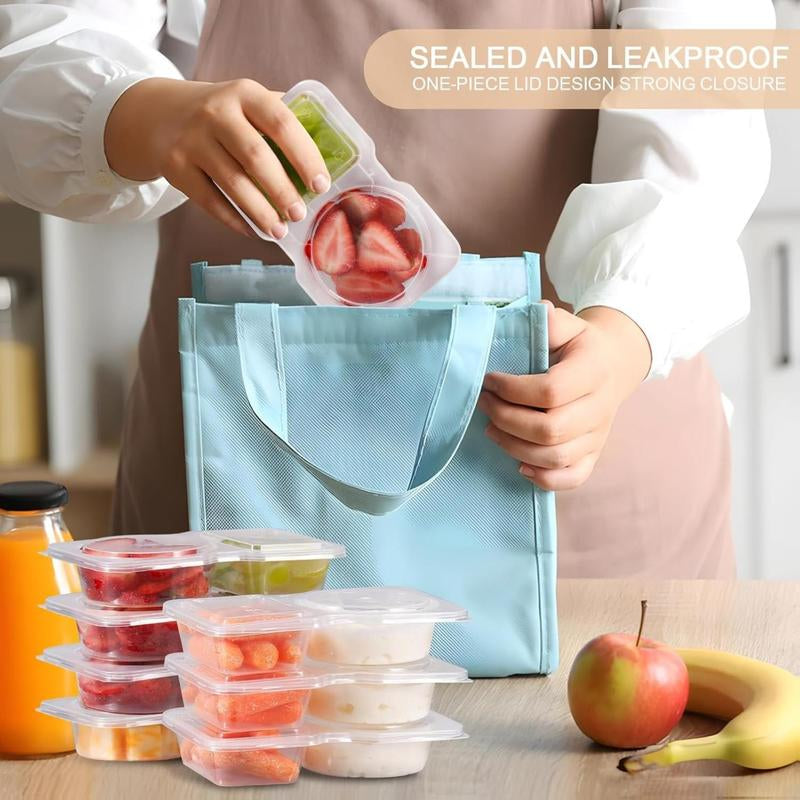 Reusable Snack Containers with Lids 20Pcs,New Snack Containers,Snackle Box Container Portion Control,Snack Pack Containers,Double Compartment Snack Containers for On-The-Go Meals and Camping