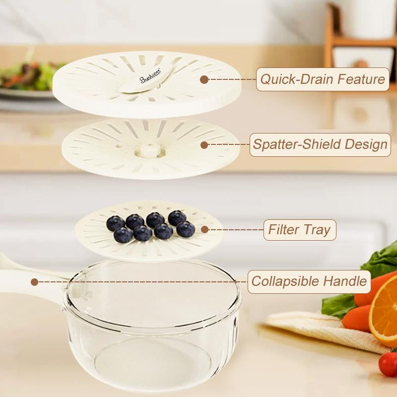 Multifunctional Rice Strainer with Fine Holes and Handle (Forfruits and Vegetables)-Bpa-Free Plastic Kitchen Utensilskitchen Utensil Baskets Salad Baskets